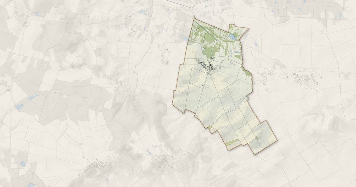 Portrait cartographique de Broussy-le-Petit : relief, eau, forêts, bâti et voies, calculés à partir des données de l'IGN