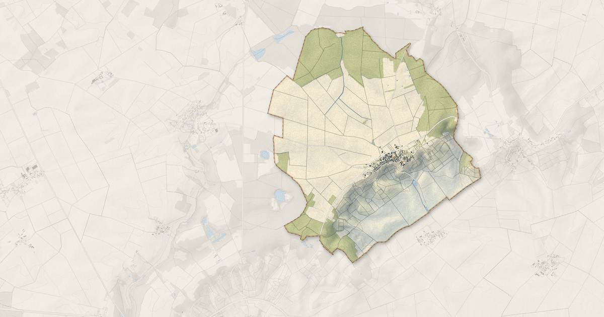 Portrait cartographique de Broyes : relief, eau, forêts, bâti et voies, calculés à partir des données de l'IGN