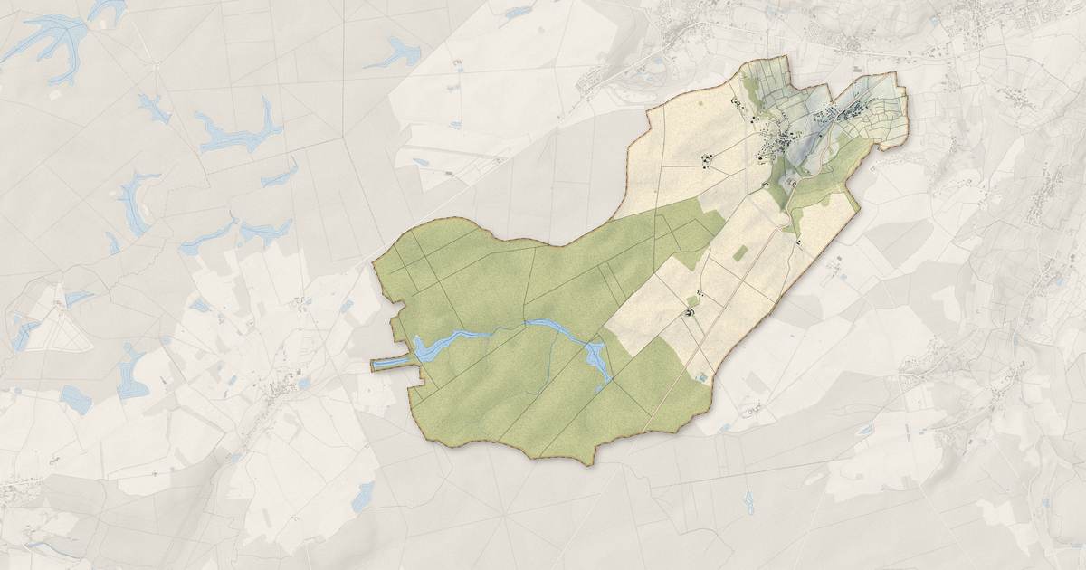 Portrait cartographique de Brugny-Vaudancourt : relief, eau, forêts, bâti et voies, calculés à partir des données de l'IGN
