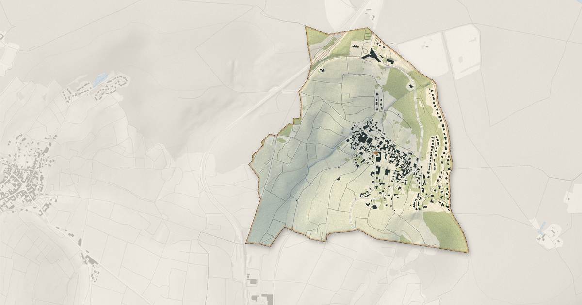 Portrait cartographique de Champillon : relief, eau, forêts, bâti et voies, calculés à partir des données de l'IGN