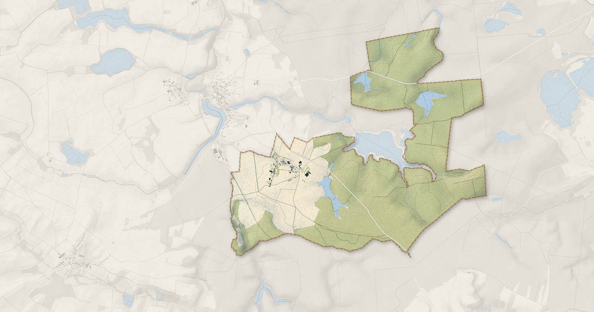Portrait cartographique de Le Châtelier : relief, eau, forêts, bâti et voies, calculés à partir des données de l'IGN