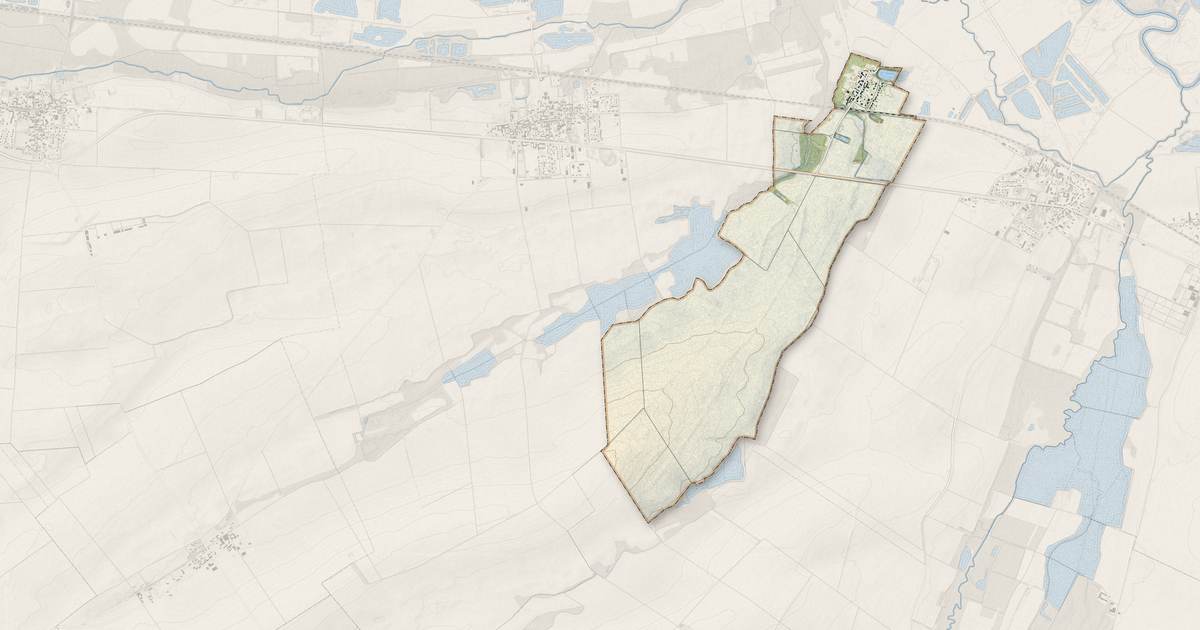 Portrait cartographique de Cherville : relief, eau, forêts, bâti et voies, calculés à partir des données de l'IGN