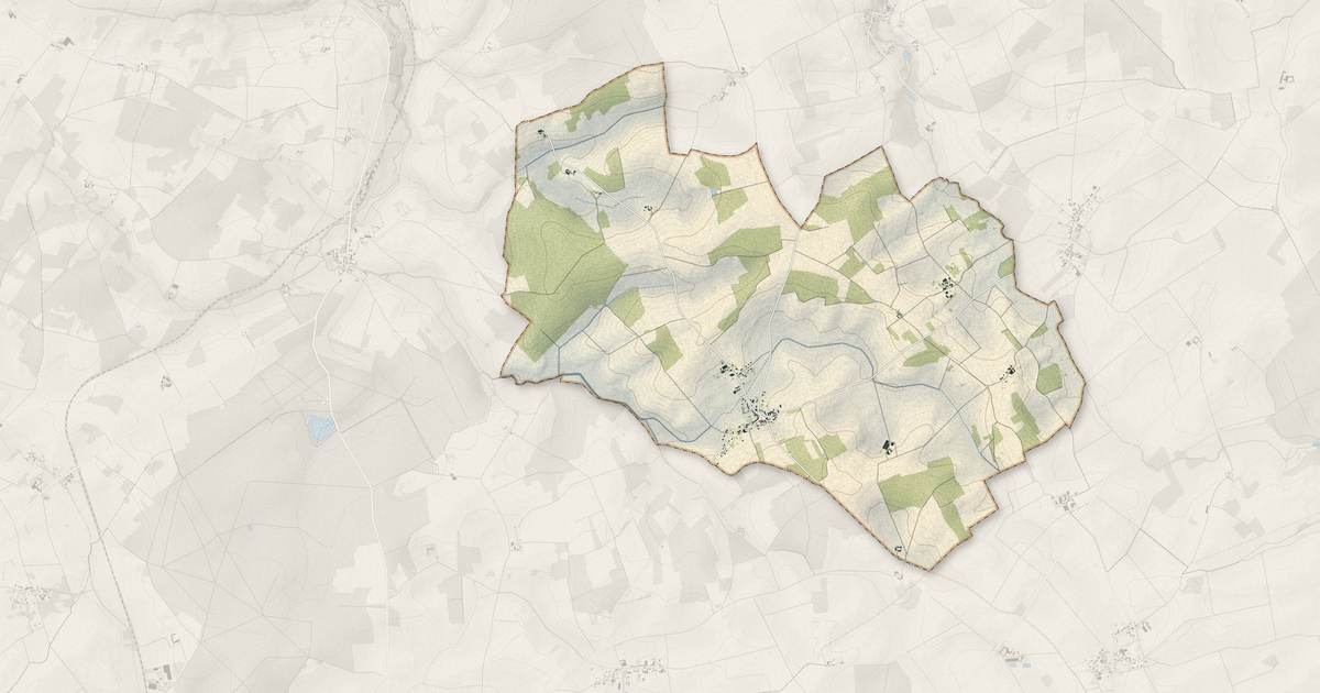 Portrait cartographique de Corrobert : relief, eau, forêts, bâti et voies, calculés à partir des données de l'IGN