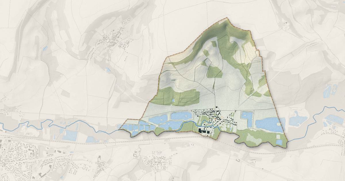 Portrait cartographique de Courlandon : relief, eau, forêts, bâti et voies, calculés à partir des données de l'IGN