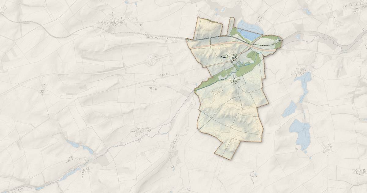 Portrait cartographique de Dommartin-Dampierre : relief, eau, forêts, bâti et voies, calculés à partir des données de l'IGN