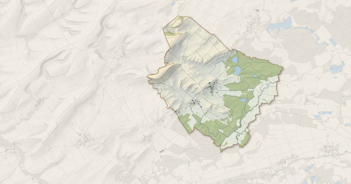 Portrait cartographique de Val-de-Vière : relief, eau, forêts, bâti et voies, calculés à partir des données de l'IGN