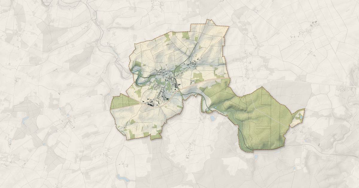 Portrait cartographique de Esternay : relief, eau, forêts, bâti et voies, calculés à partir des données de l'IGN