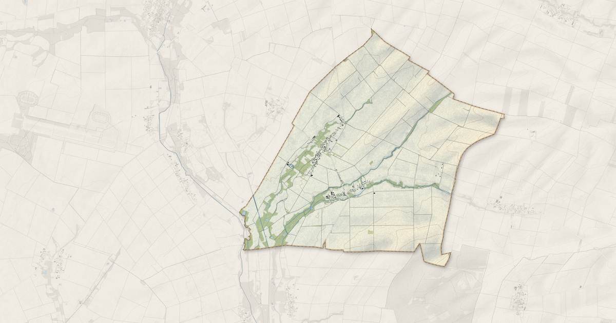 Portrait cartographique de Faux-Fresnay : relief, eau, forêts, bâti et voies, calculés à partir des données de l'IGN