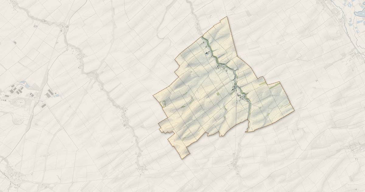 Portrait cartographique de Faux-Vésigneul : relief, eau, forêts, bâti et voies, calculés à partir des données de l'IGN