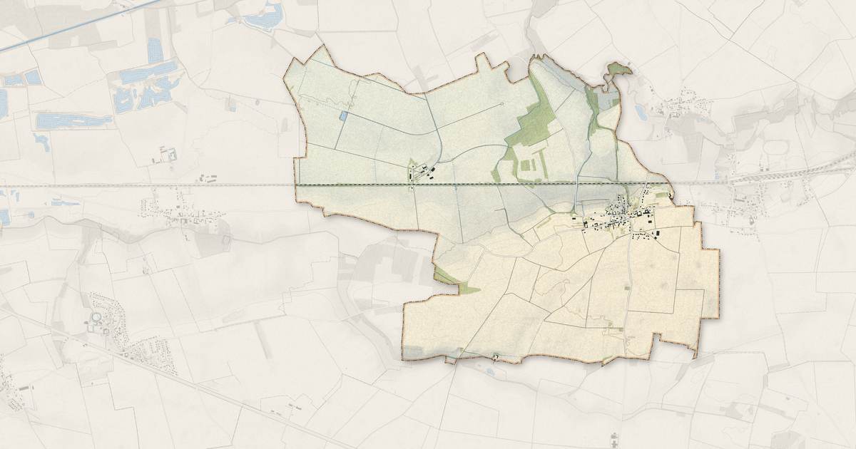 Portrait cartographique de Favresse : relief, eau, forêts, bâti et voies, calculés à partir des données de l'IGN