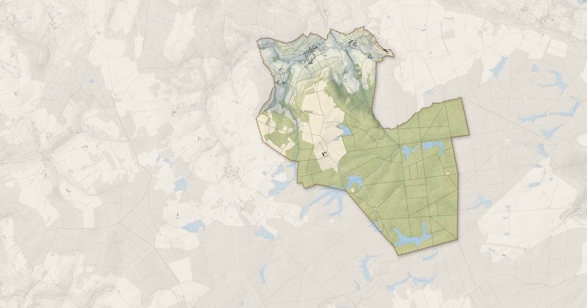Portrait cartographique de Festigny : relief, eau, forêts, bâti et voies, calculés à partir des données de l'IGN