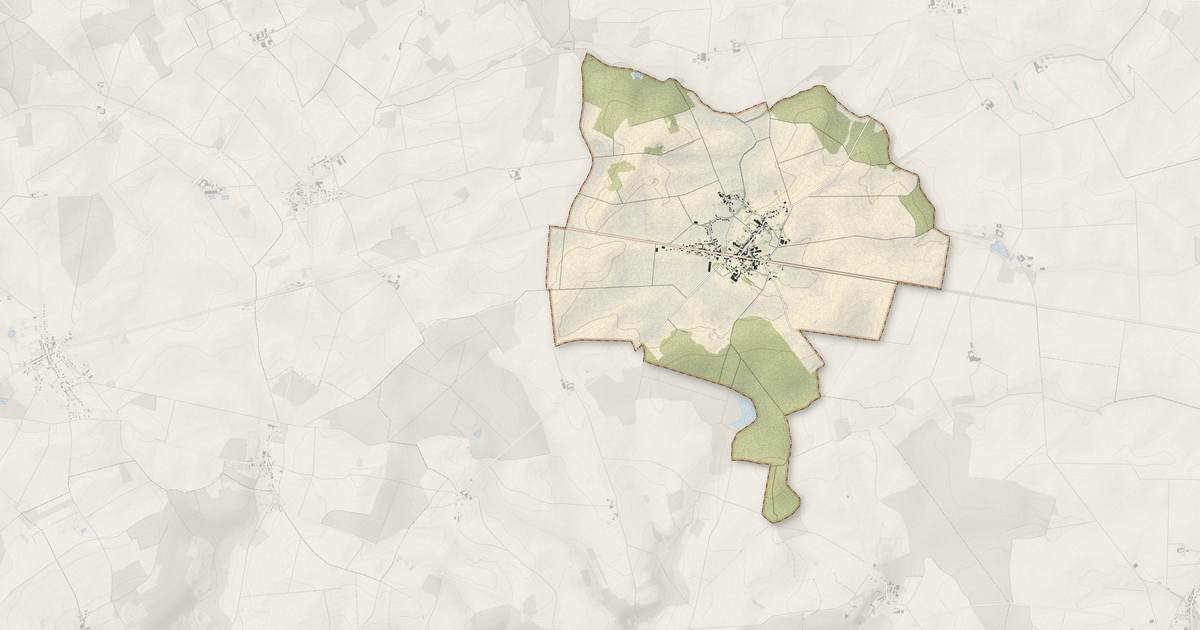Portrait cartographique de Fromentières : relief, eau, forêts, bâti et voies, calculés à partir des données de l'IGN