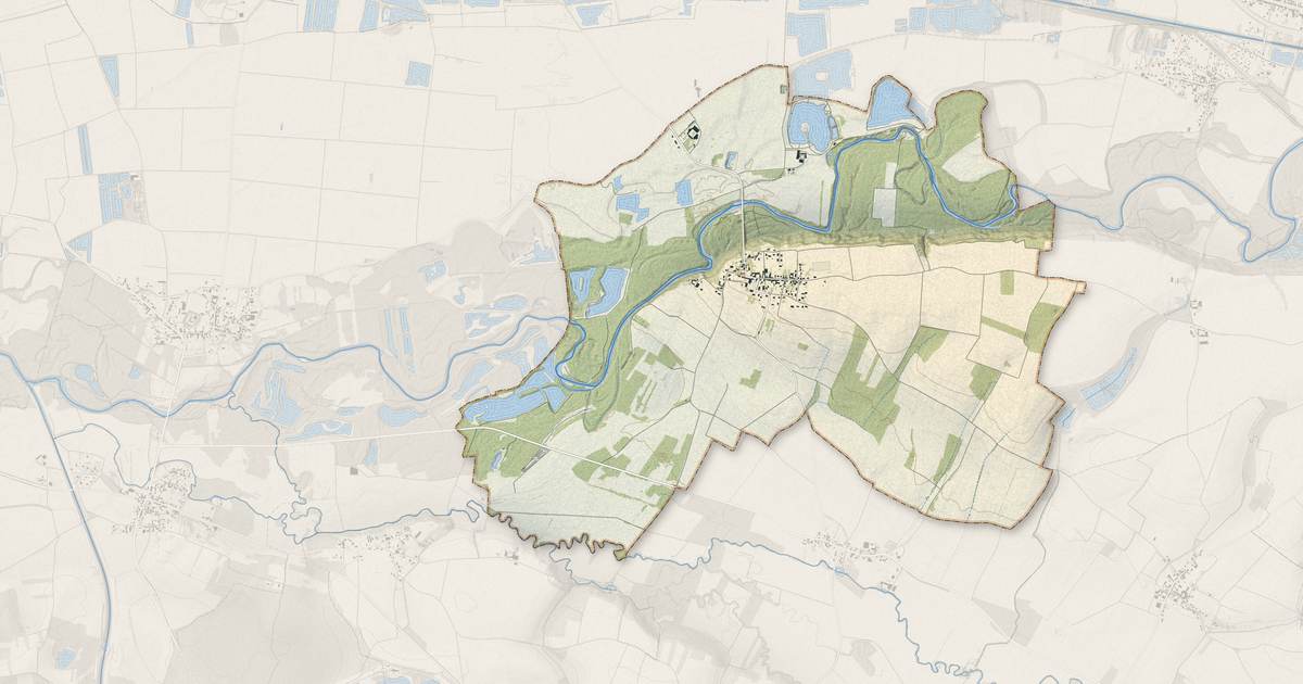 Portrait cartographique de Hauteville : relief, eau, forêts, bâti et voies, calculés à partir des données de l'IGN