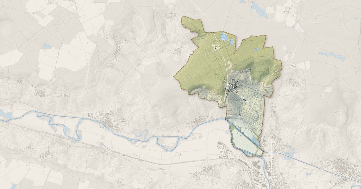 Portrait cartographique de Hautvillers : relief, eau, forêts, bâti et voies, calculés à partir des données de l'IGN