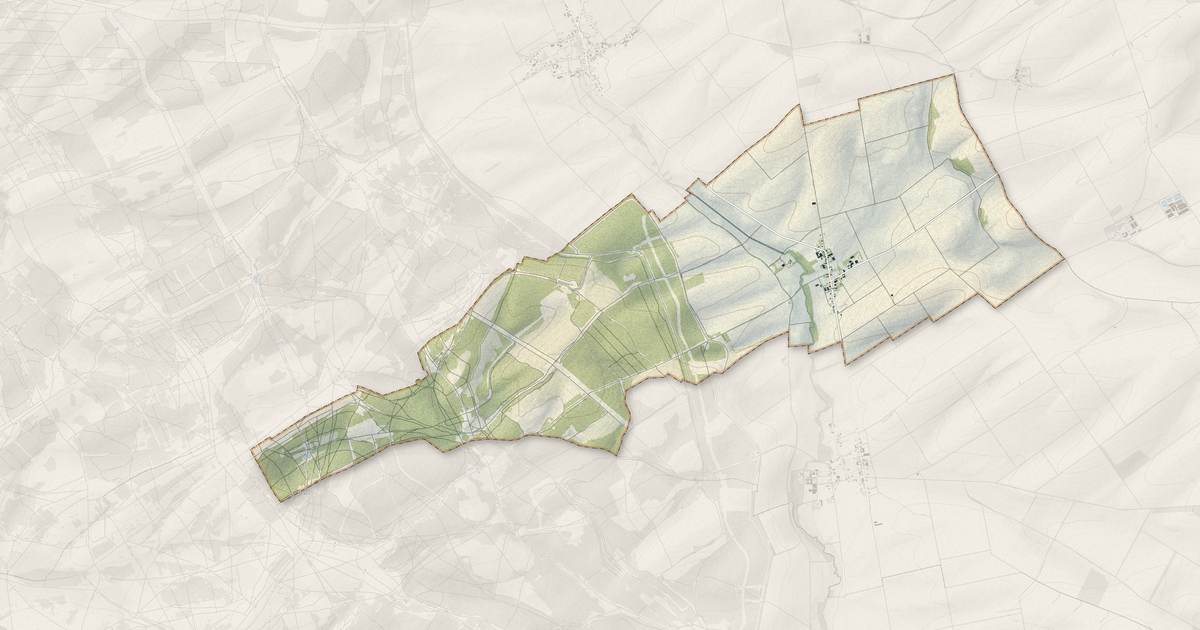 Portrait cartographique de Humbauville : relief, eau, forêts, bâti et voies, calculés à partir des données de l'IGN