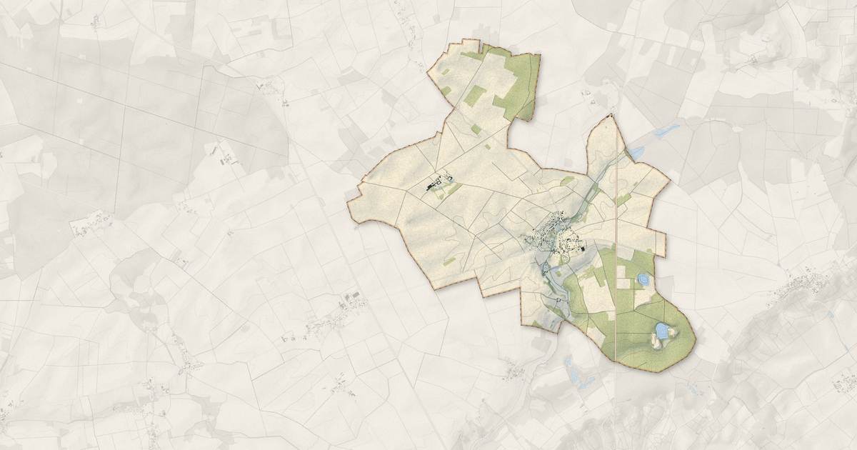 Portrait cartographique de Lachy : relief, eau, forêts, bâti et voies, calculés à partir des données de l'IGN