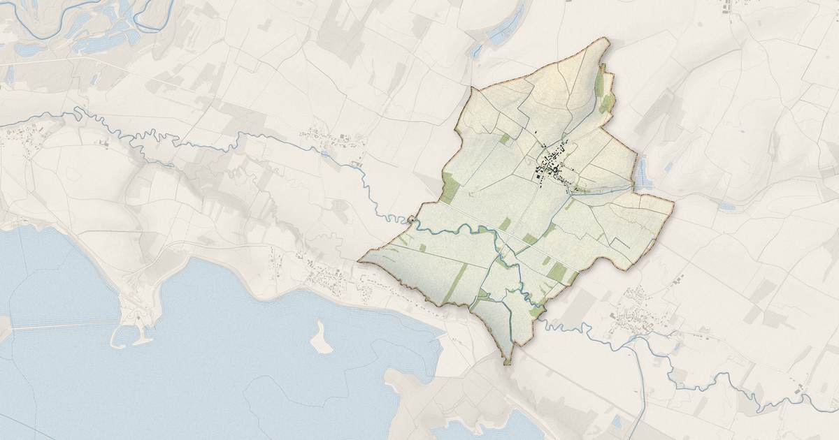 Portrait cartographique de Landricourt : relief, eau, forêts, bâti et voies, calculés à partir des données de l'IGN