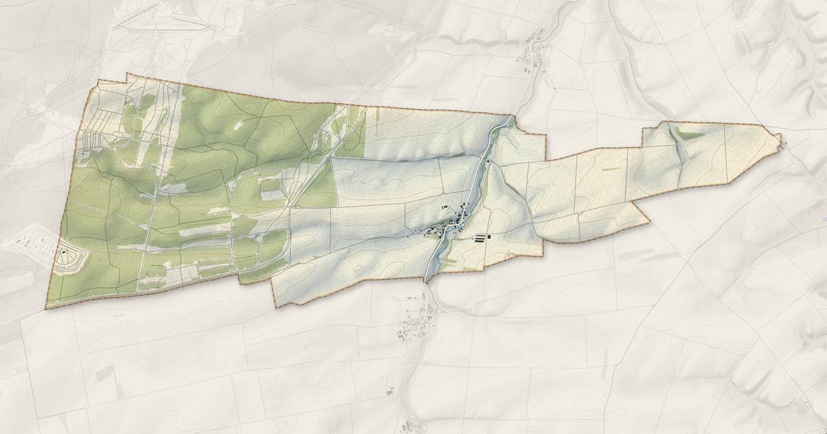 Portrait cartographique de Laval-sur-Tourbe : relief, eau, forêts, bâti et voies, calculés à partir des données de l'IGN