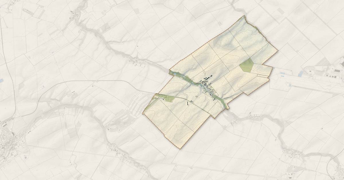 Portrait cartographique de Lenharrée : relief, eau, forêts, bâti et voies, calculés à partir des données de l'IGN