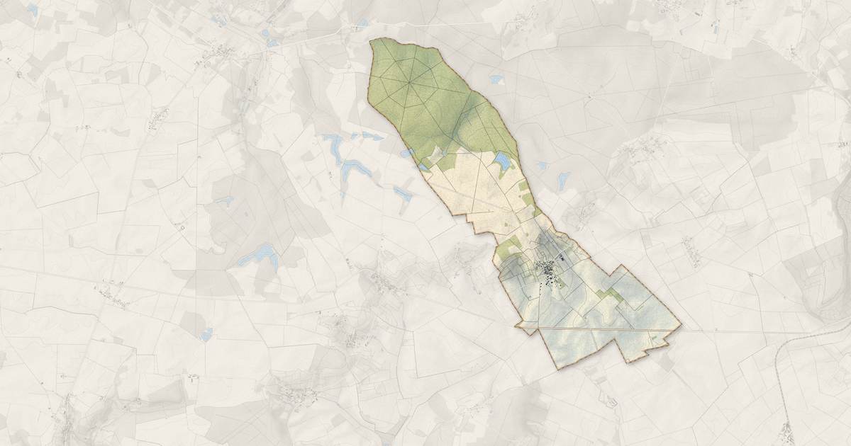 Portrait cartographique de Loisy-en-Brie : relief, eau, forêts, bâti et voies, calculés à partir des données de l'IGN