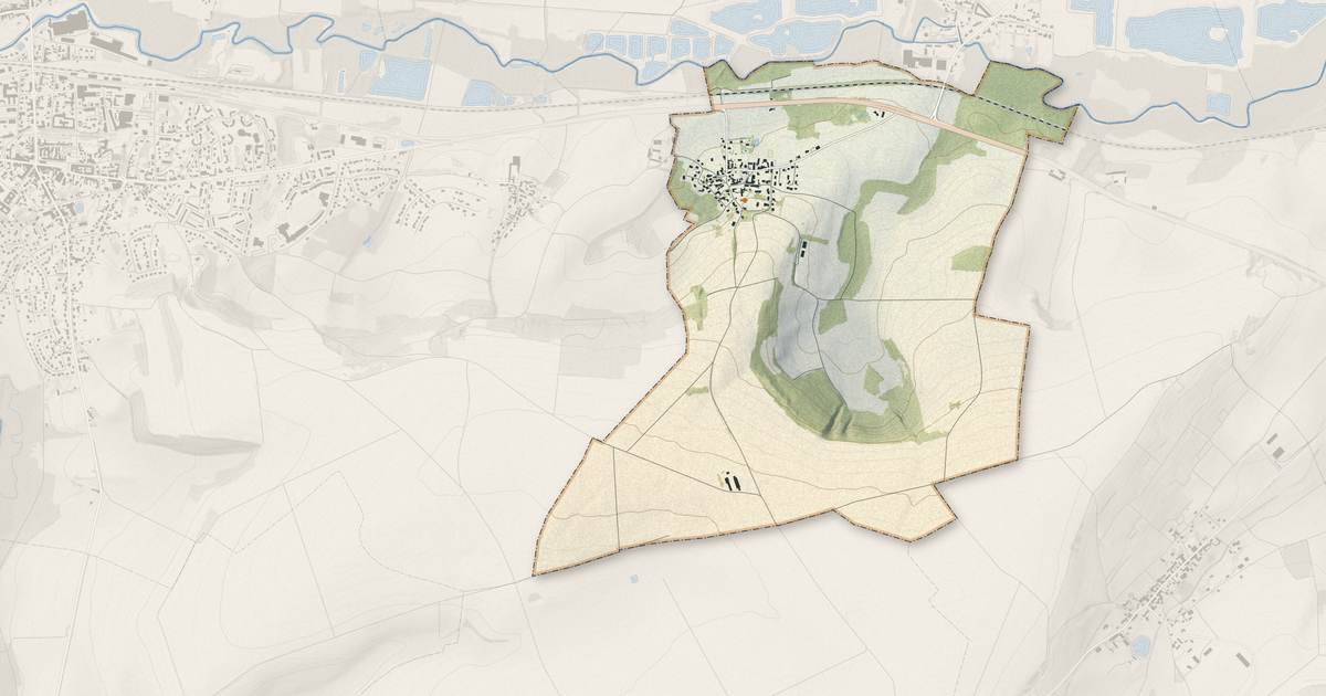 Portrait cartographique de Magneux : relief, eau, forêts, bâti et voies, calculés à partir des données de l'IGN