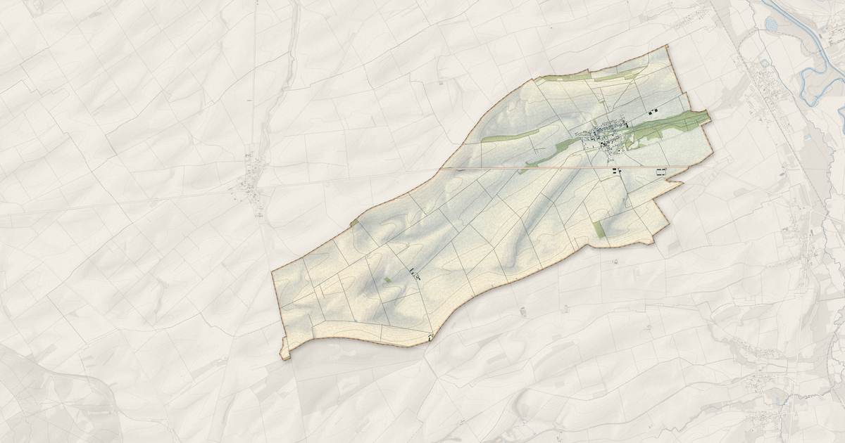 Portrait cartographique de Maisons-en-Champagne : relief, eau, forêts, bâti et voies, calculés à partir des données de l'IGN