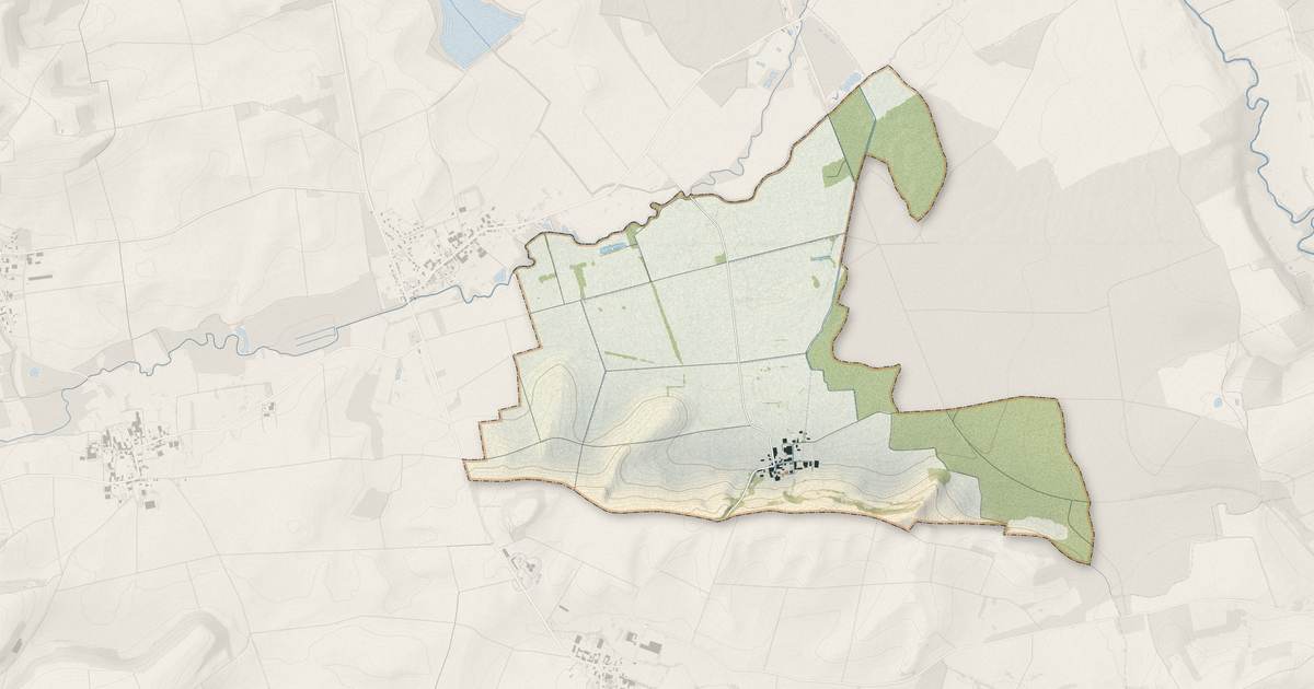 Portrait cartographique de Malmy : relief, eau, forêts, bâti et voies, calculés à partir des données de l'IGN