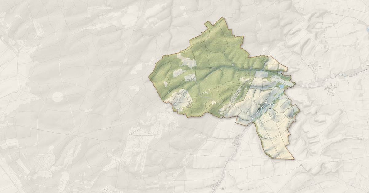 Portrait cartographique de Minaucourt-le-Mesnil-lès-Hurlus : relief, eau, forêts, bâti et voies, calculés à partir des données de l'IGN