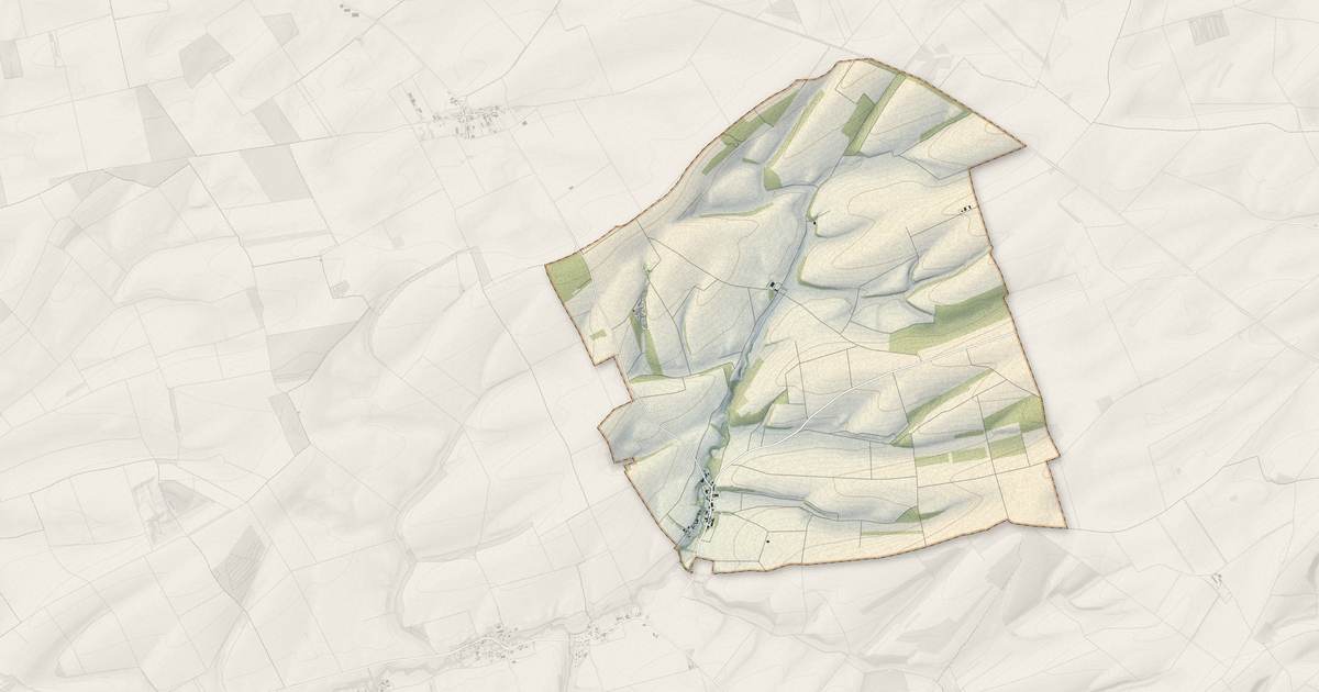 Portrait cartographique de Moivre : relief, eau, forêts, bâti et voies, calculés à partir des données de l'IGN