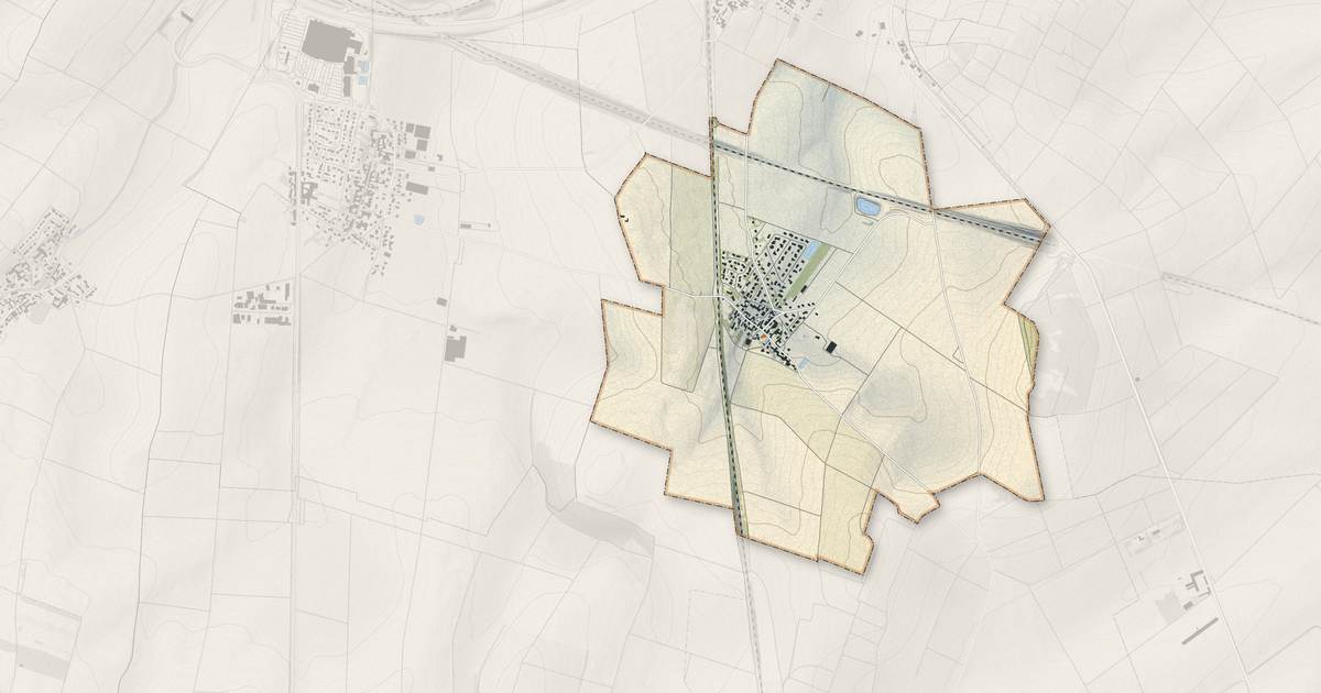 Portrait cartographique de Montbré : relief, eau, forêts, bâti et voies, calculés à partir des données de l'IGN