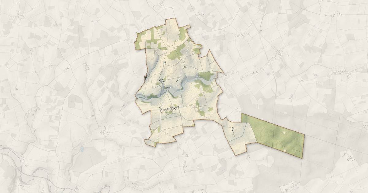 Portrait cartographique de Morsains : relief, eau, forêts, bâti et voies, calculés à partir des données de l'IGN