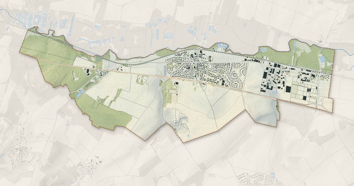 Portrait cartographique de Muizon : relief, eau, forêts, bâti et voies, calculés à partir des données de l'IGN