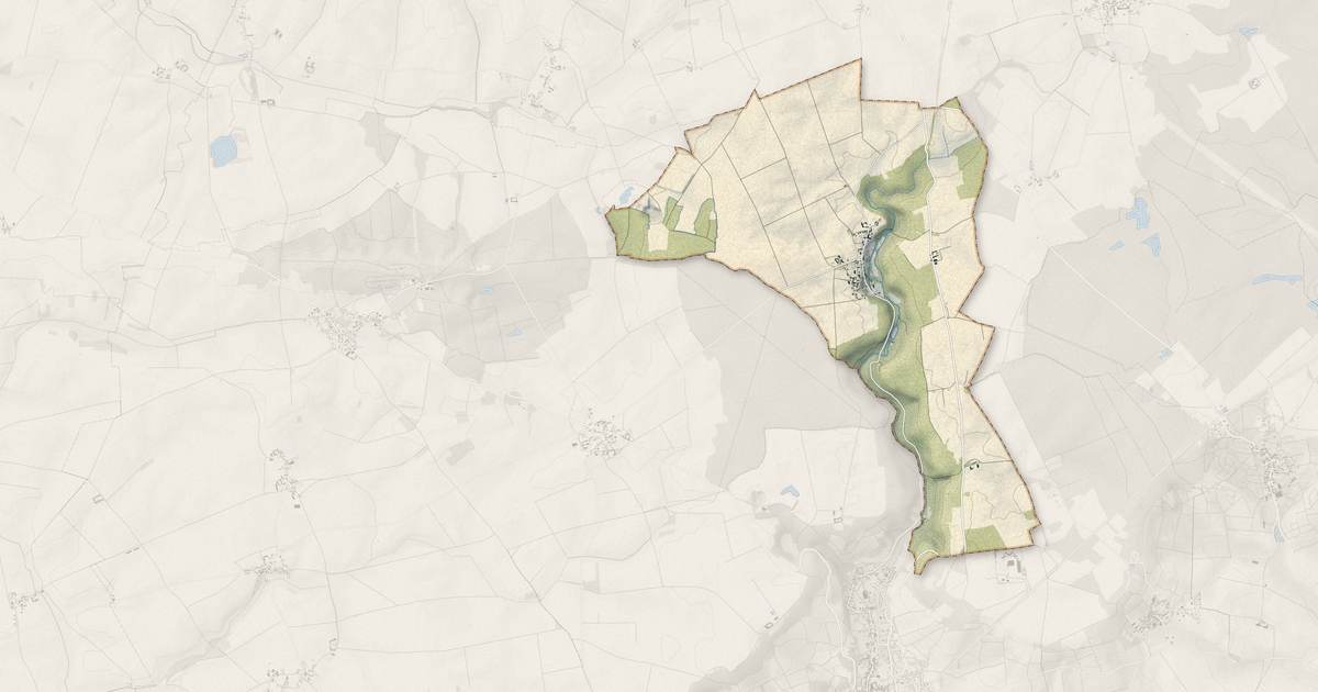 Portrait cartographique de Nesle-la-Reposte : relief, eau, forêts, bâti et voies, calculés à partir des données de l'IGN