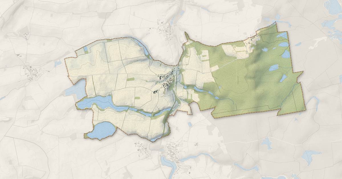Portrait cartographique de La Neuville-aux-Bois : relief, eau, forêts, bâti et voies, calculés à partir des données de l'IGN