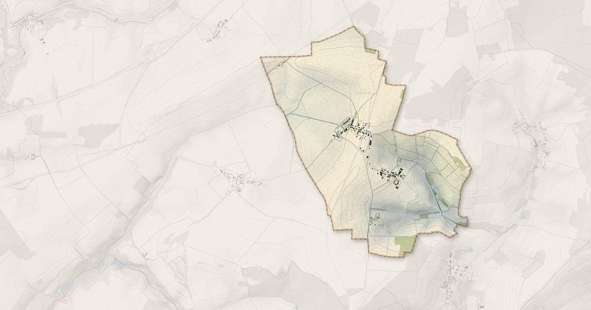 Portrait cartographique de Olizy : relief, eau, forêts, bâti et voies, calculés à partir des données de l'IGN