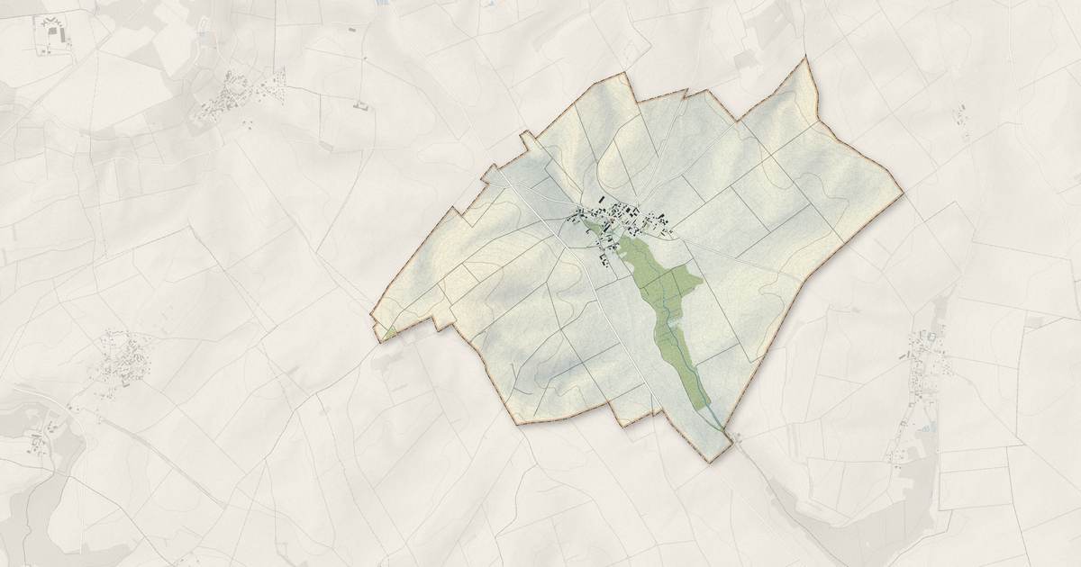 Portrait cartographique de Potangis : relief, eau, forêts, bâti et voies, calculés à partir des données de l'IGN