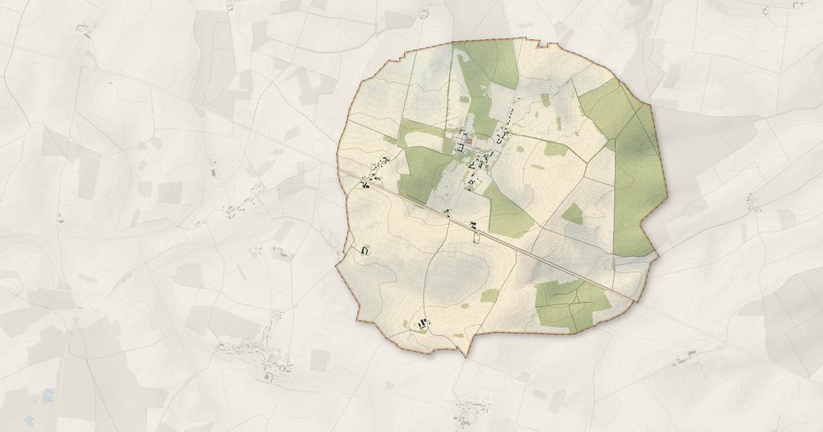 Portrait cartographique de Réveillon : relief, eau, forêts, bâti et voies, calculés à partir des données de l'IGN