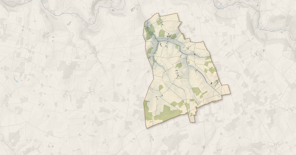 Portrait cartographique de Rieux : relief, eau, forêts, bâti et voies, calculés à partir des données de l'IGN
