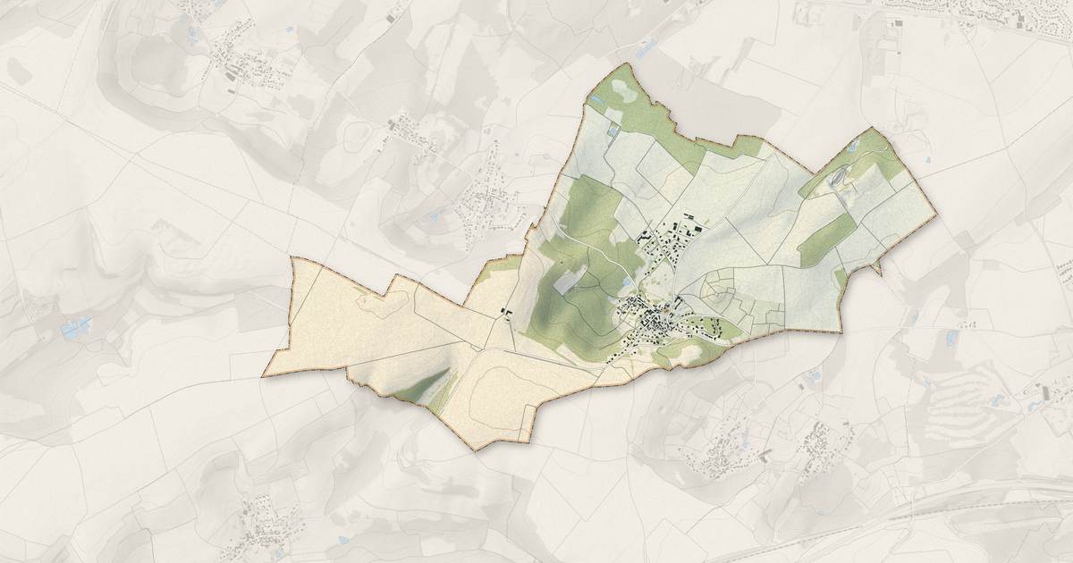 Portrait cartographique de Rosnay : relief, eau, forêts, bâti et voies, calculés à partir des données de l'IGN