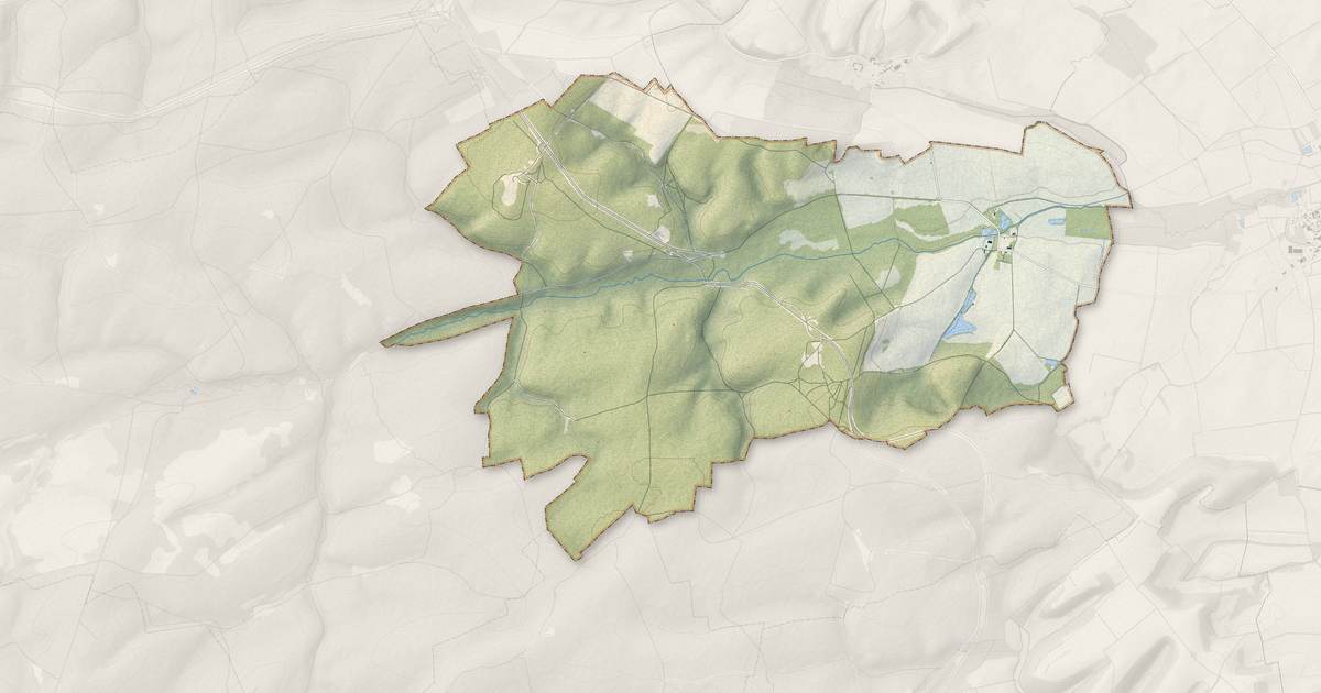 Portrait cartographique de Rouvroy-Ripont : relief, eau, forêts, bâti et voies, calculés à partir des données de l'IGN