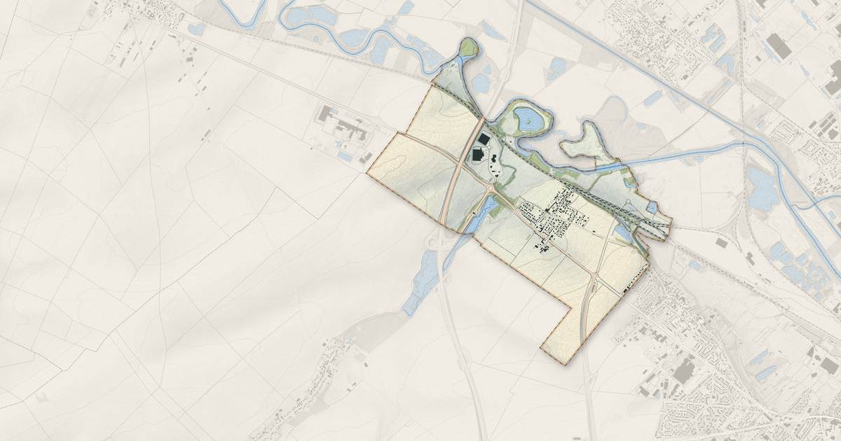 Portrait cartographique de Saint-Gibrien : relief, eau, forêts, bâti et voies, calculés à partir des données de l'IGN