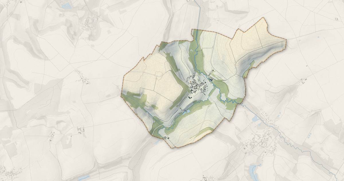 Portrait cartographique de Saint-Gilles : relief, eau, forêts, bâti et voies, calculés à partir des données de l'IGN