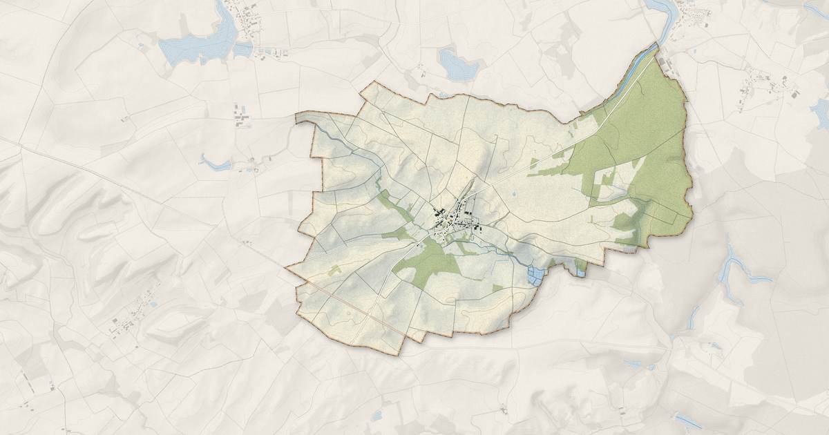 Portrait cartographique de Saint-Mard-sur-le-Mont : relief, eau, forêts, bâti et voies, calculés à partir des données de l'IGN