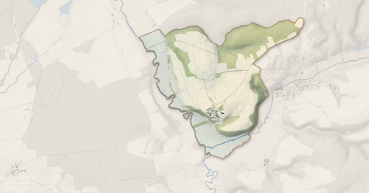Portrait cartographique de Saint-Thomas-en-Argonne : relief, eau, forêts, bâti et voies, calculés à partir des données de l'IGN