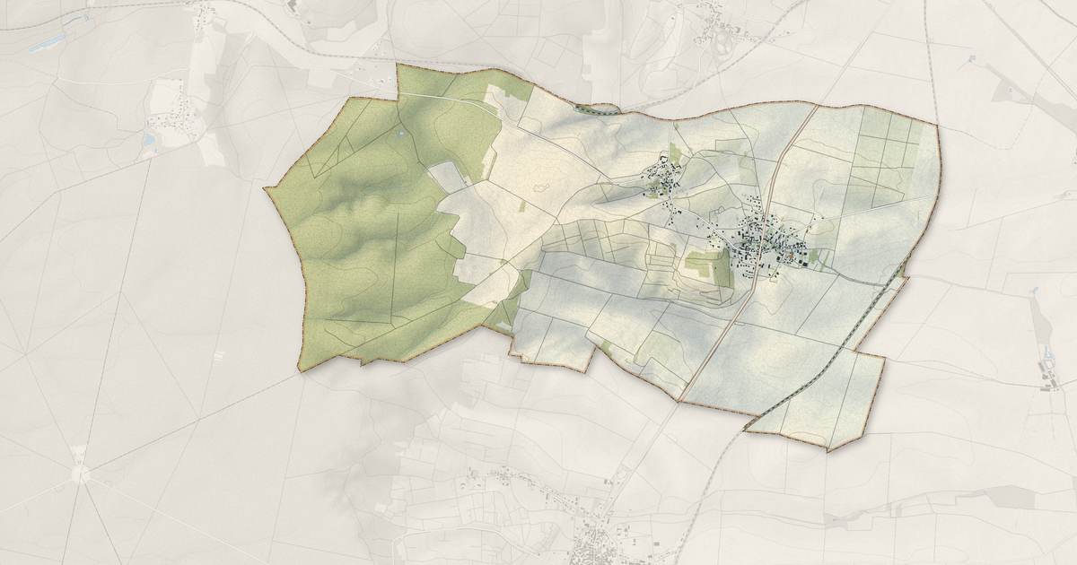 Portrait cartographique de Saudoy : relief, eau, forêts, bâti et voies, calculés à partir des données de l'IGN