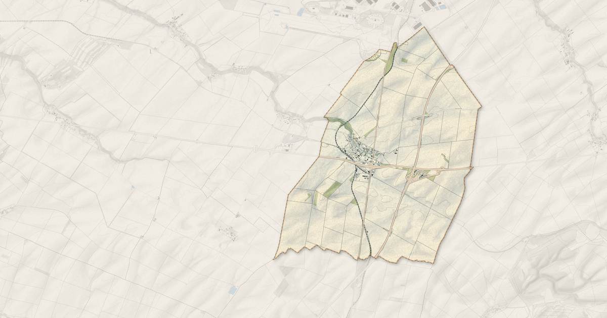 Portrait cartographique de Sommesous : relief, eau, forêts, bâti et voies, calculés à partir des données de l'IGN