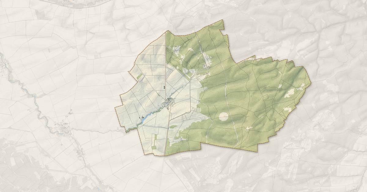 Portrait cartographique de Souain-Perthes-lès-Hurlus : relief, eau, forêts, bâti et voies, calculés à partir des données de l'IGN