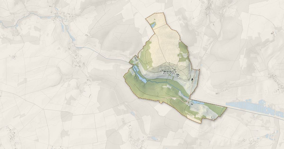 Portrait cartographique de Talus-Saint-Prix : relief, eau, forêts, bâti et voies, calculés à partir des données de l'IGN