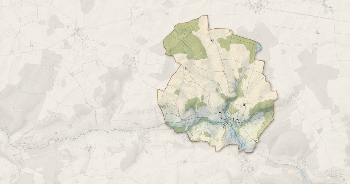 Portrait cartographique de Le Thoult-Trosnay : relief, eau, forêts, bâti et voies, calculés à partir des données de l'IGN