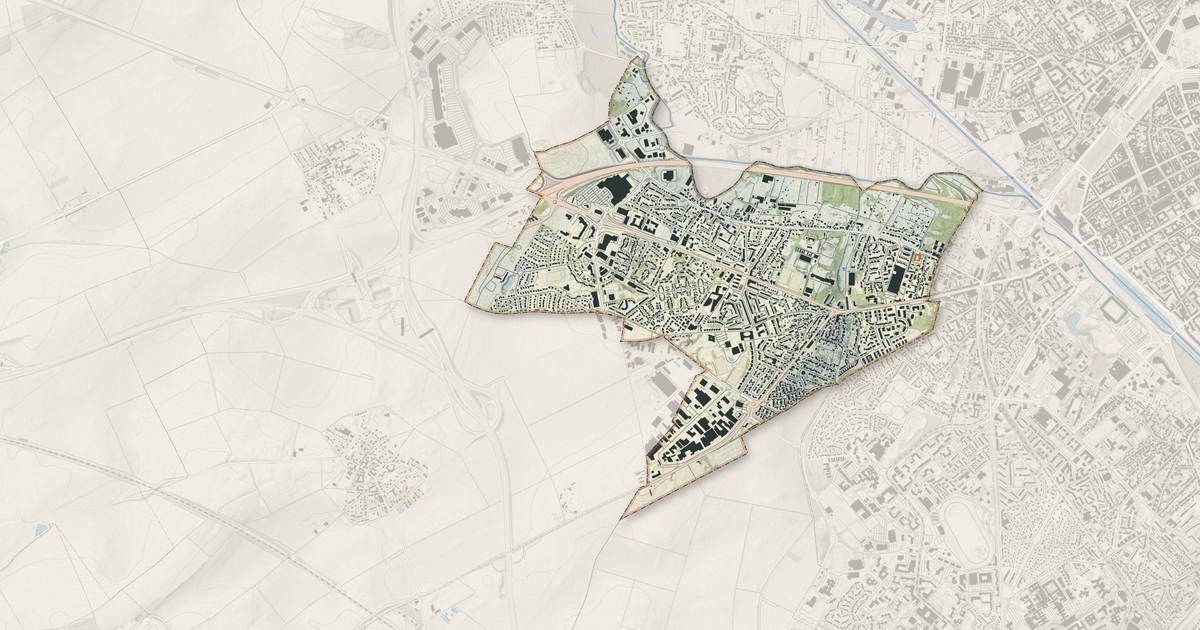 Portrait cartographique de Tinqueux : relief, eau, forêts, bâti et voies, calculés à partir des données de l'IGN